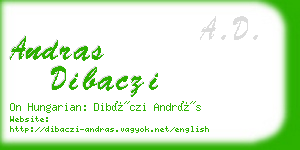 andras dibaczi business card